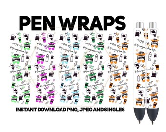 Pen Wraps sonographer life Collage version 2, PNG, JPEG and singles