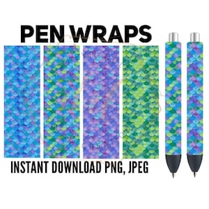 Pen Wraps Mermaid Scales 2, PNG and JPEG