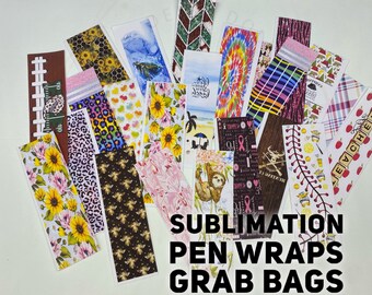 Sublimation Pen wrap grab bags. 15 wraps in each pack