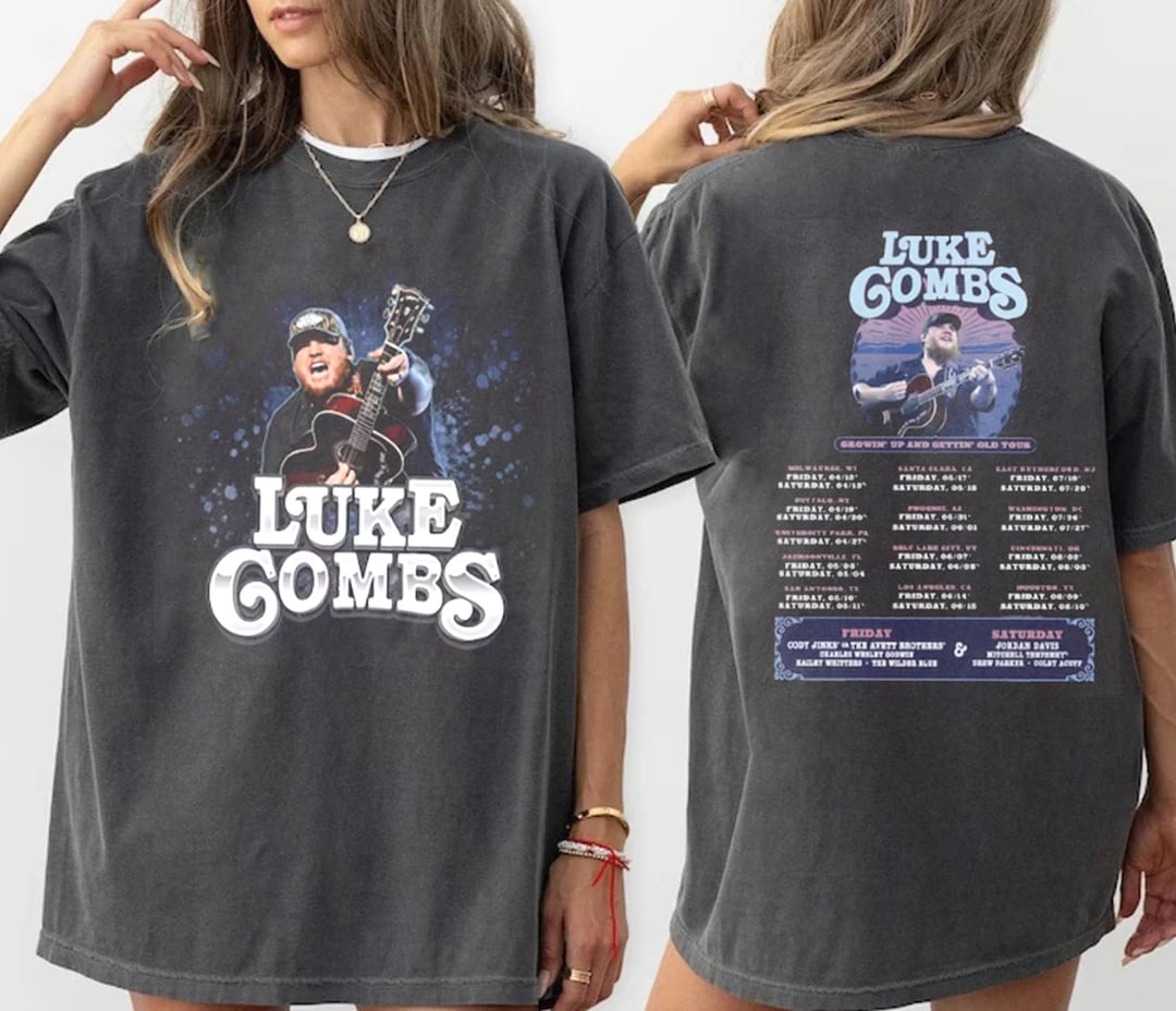 Luke Combs 2024 Tour Growing up and Getting Old Tshirt, Luke Combs