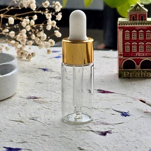 Flacons compte-gouttes en verre vides transparents de 10 ml | Compte-gouttes sérum aux huiles essentielles