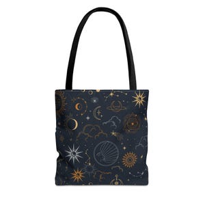 Sac fourre-tout astrologie, impression constellation des signes du zodiaque, sac à bandoulière céleste, sac du marché horoscope, cabas de courses réutilisable Star Universe,