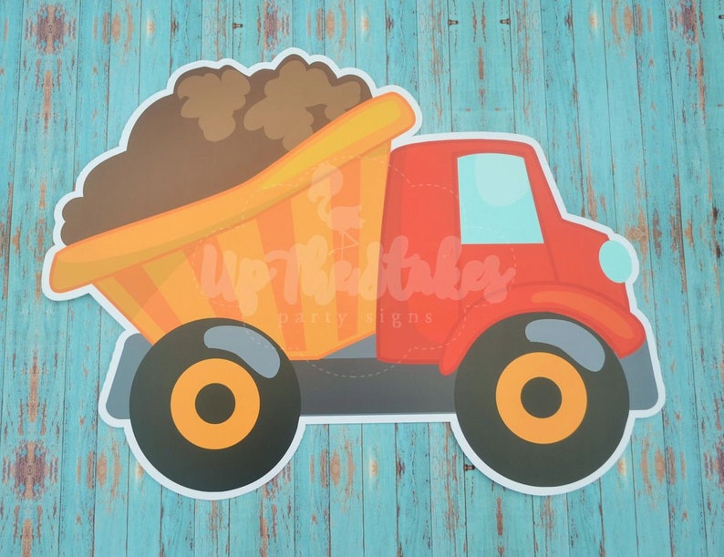 Dump Truck Construction Birthday Graphic Yard Lawn Greeting Sign