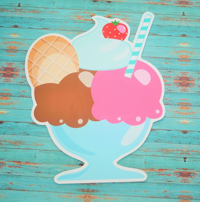 Ice Cream Sundae Birthday Graphic Yard Lawn Greeting Sign