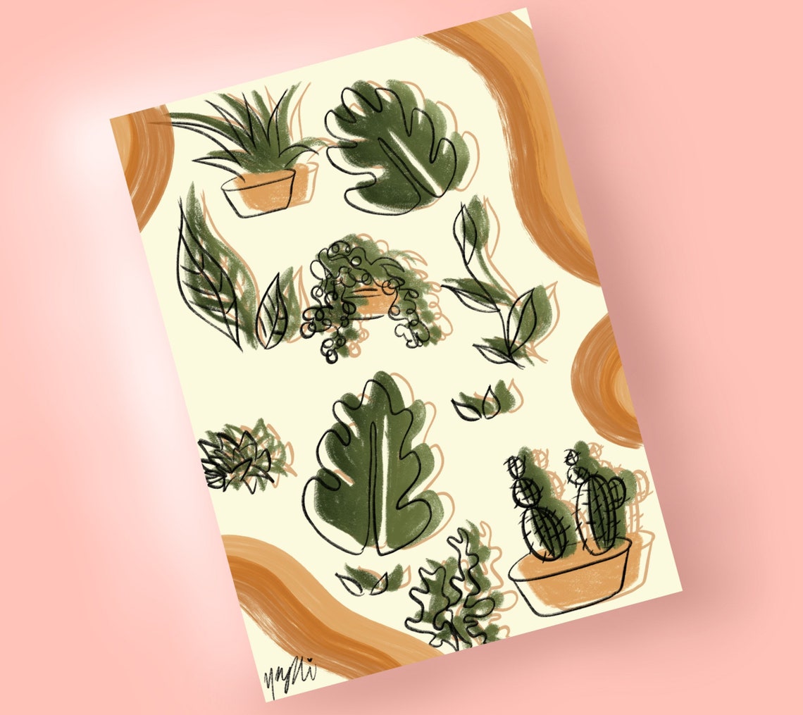 Plant illustrations / botanical / plant vines / aesthetic / Etsy