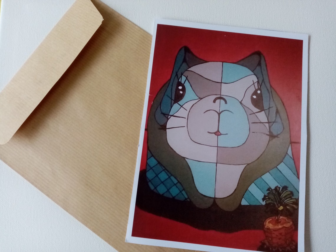 Postcard Kraft envelope My Rabbit . | Etsy