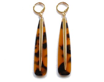 Mila Earrings - Tortoise (24k Gold Filled)