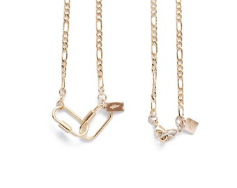 24k Gold Filled Figaro Mask Chain: Handmade Lanyard Necklace