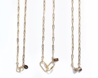 18k Gold Filled Paperclip Chain: Multipurpose Mask Lanyard Necklace