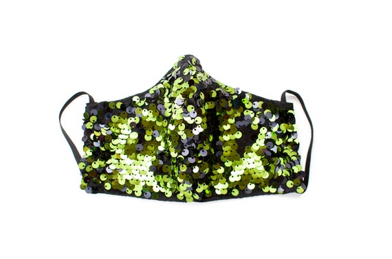 Reusable Face Mask with Insert Pocket and Nose Wire - Reversible Sequin