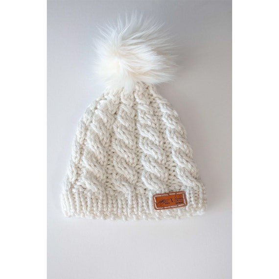 Cable Knit Winter Hat - Cream