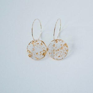 Olivia Hoop Earrings - Clear Confetti with Gold Foil Finish (14k Gold Filled)