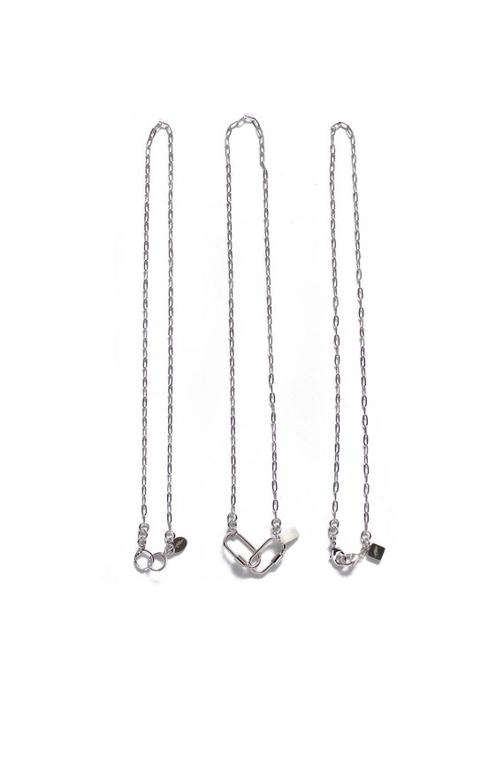 14k White Gold Filled Mask Chain - Rounded Paperclip Chain