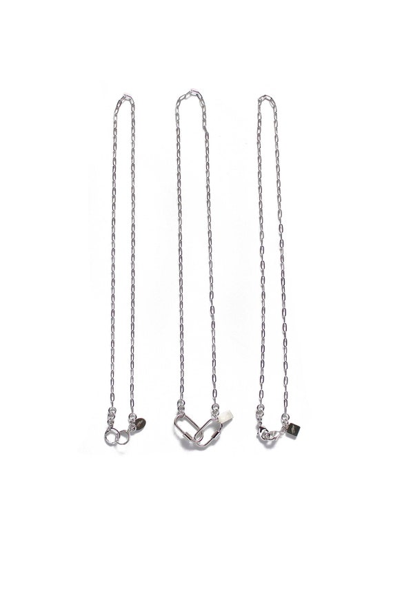 14k White Gold Filled Mask Chain - Rounded Paperclip Chain