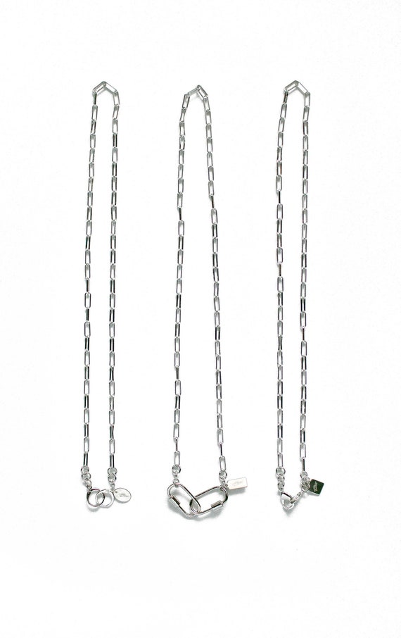 14k White Gold Filled Mask Chain - Paperclip Chain