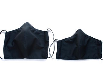 Liberty London Black Face Mask: Reusable, Cotton, Insert Pocket, Nose Wire