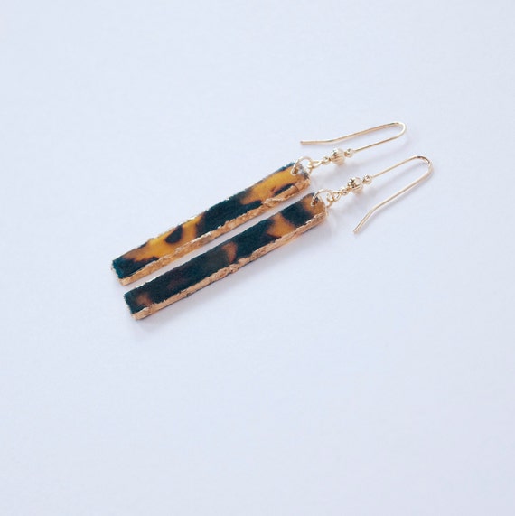 Sofia Earrings - Tortoise with Gold Foil Finish (14k Gold Filled)