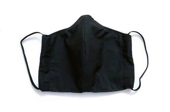 Large Reusable Face Mask with Insert Pocket and Nose Wire - Black Large (Made with Liberty Fabric)