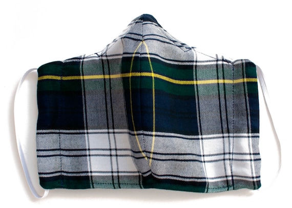 Large Reusable Face Mask with Insert Pocket and Nose Wire - Gordon Dress Tartan