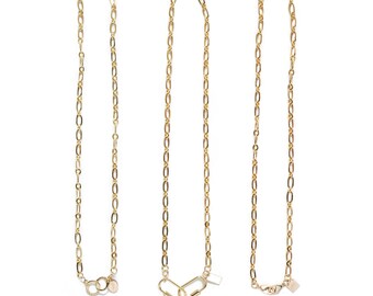 18k Gold Filled Mask Chain: Oval Link Lanyard Necklace