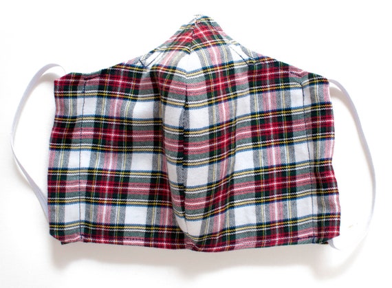 Large Reusable Face Mask with Insert Pocket and Nose Wire - Stewart Dress Tartan