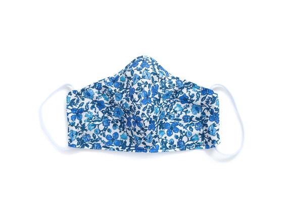 Reusable Face Mask with Insert Pocket and Nose Bridge - Meadow (Made with Liberty Fabric)