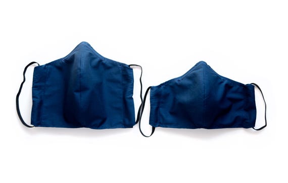 Liberty London Navy Face Mask: Reusable Cotton with Nose Wire