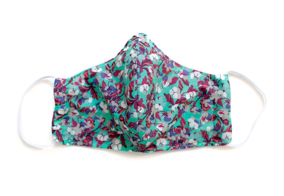 Reusable Face Mask with Insert Pocket and Nose Bridge - Sarah Floral (Made with Liberty Fabric)