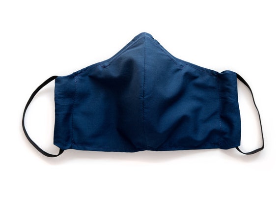 Reusable Face Mask with Insert Pocket and Nose Bridge - Navy (Made with Liberty Fabric)