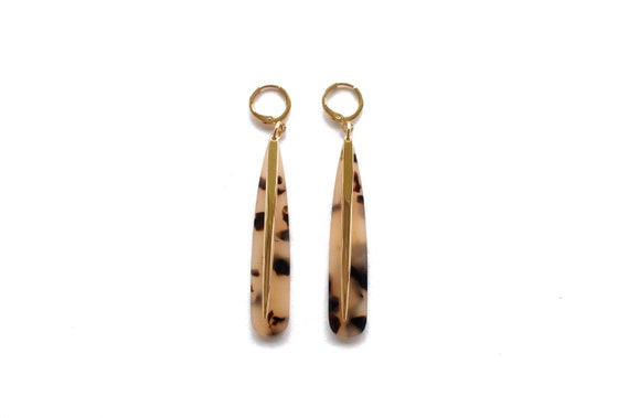 Mila Earrings - Blonde Tortoise (24k Gold Filled)