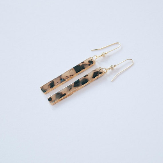 Sofia Earrings - Blonde Tortoise with Gold Foil Finish (14k Gold Filled)