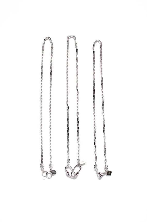 14k White Gold Filled Mask Chain - Mini Paperclip Chain