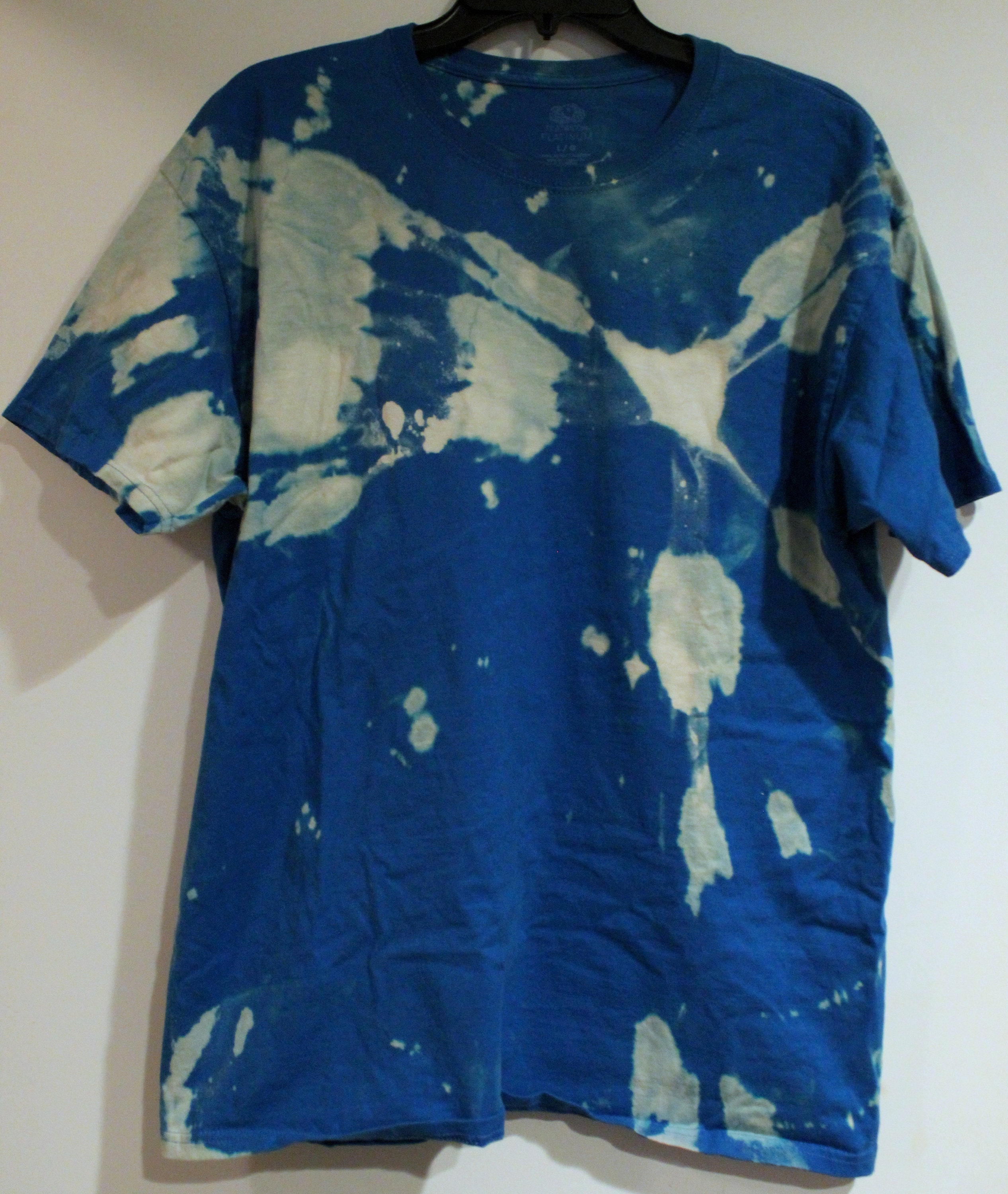 Bleach tie dye blue shirt Outlet