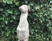 Reconstituted stone pair of greyhound dog statues antique style garden ornament