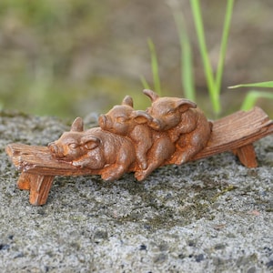 Gusseisen schlafende Schweine | antiken Stil Ornament Schwein Garten Ornament Skulptur