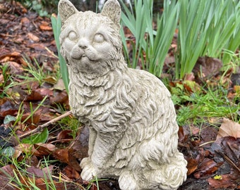 Statue de pierre de chat de lavage décor extérieur dornement