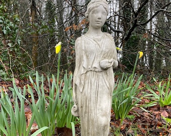 Greek lady stone garden statue | outdoor classical roman god sculpture ornament