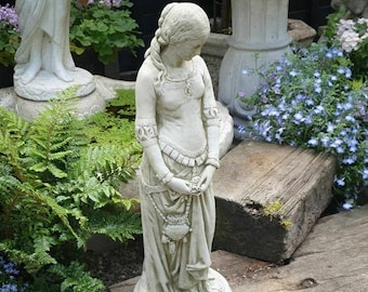 Statue de princesse en pierre | Dame extérieure femme décoration ornement de jardin figure