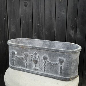 Cast iron trough | antique vintage planter french style garden home decor grey