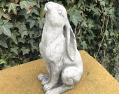 Reconstituted stone rabbit hare statue vintage finish concrete garden ornament Outdoor Concrete