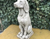 Reconstituted stone pair of hound statues antique style dog garden ornament Outdoor Concrete