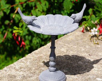 Cast iron bird bath lead finish |feeder garden ornament metal decoration outdoor
