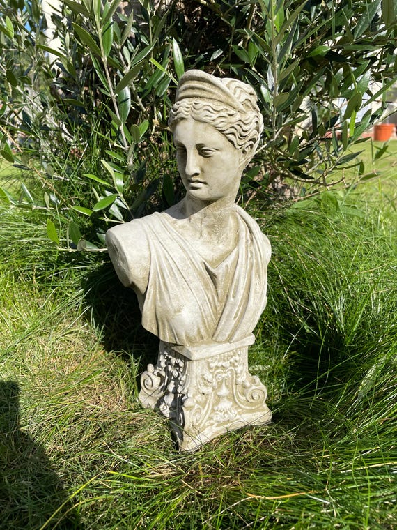 Athena stone bust statue | reconstituted stone greek goddess concrete outdoor decoration garden ornament