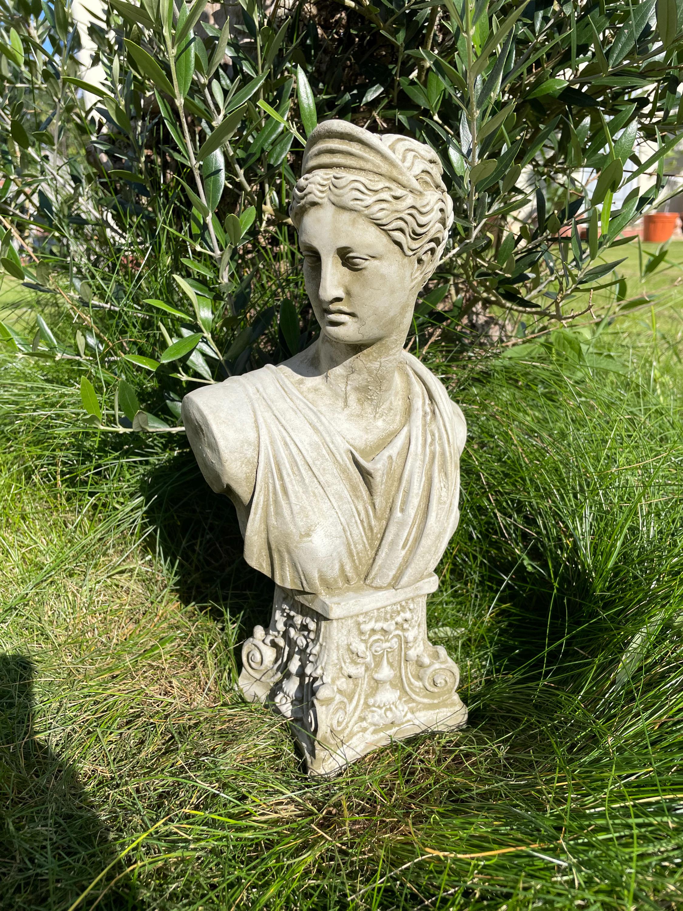 Athena stone bust statue | reconstituted stone greek goddess concrete outdoor decoration garden ornament