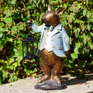 Großes Schwein mit Laterne Ornament | Haus Garten Statue Dekoration Teelichthalter