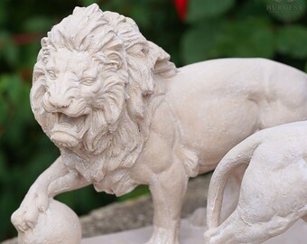激安直営店 Antique | Statues Lion Large of Pair Style Resin French アンティーク雑貨