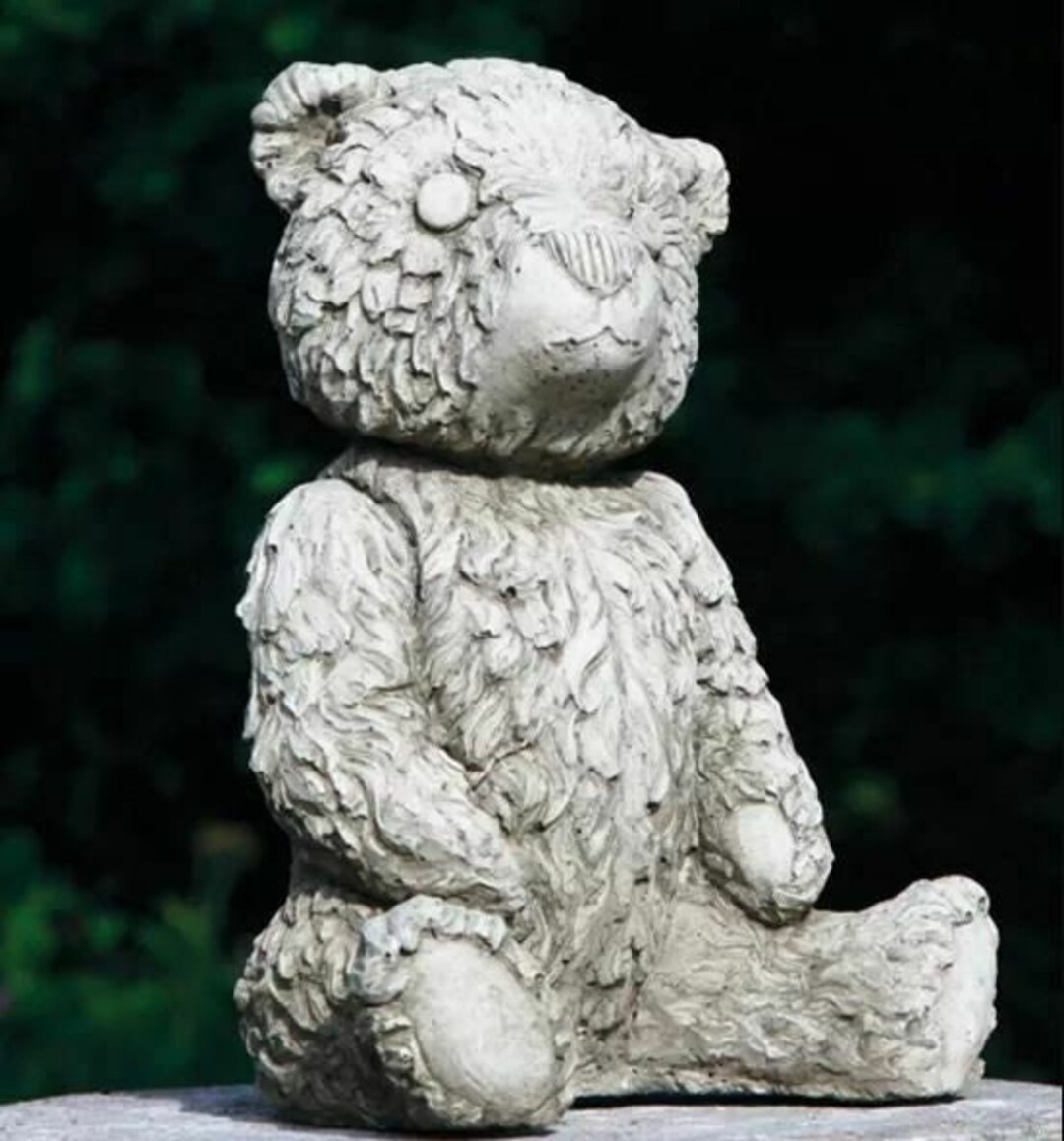 Teddy Bear Stone Statue Outdoor Limestone Decoration Animal Etsy
