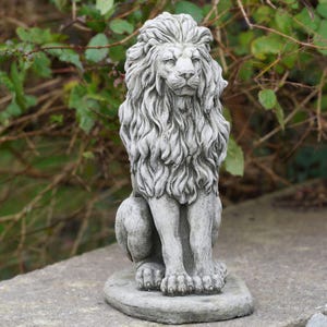 Upright lion stone statue | reconstituted stone african animal garden outdoor ornament british made decoration sculpture