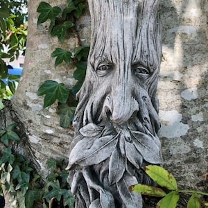 Long greenman plaque | reconstituted stone concrete statue sign garden ornament