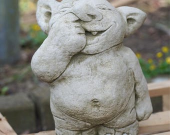 Targa decorativa da muro in pietra gotica con volto di gargoyle, altezza 13 cm/5 - Italia
